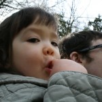 Toshi making her monkey sounds.